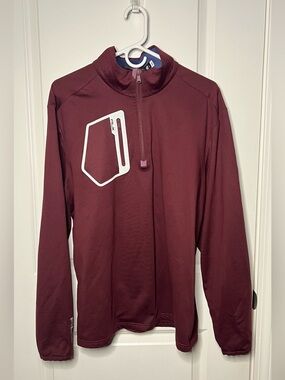 Polo Ralph Lauren men’s burgundy RLX performance quarter zip Sz L *LOGO